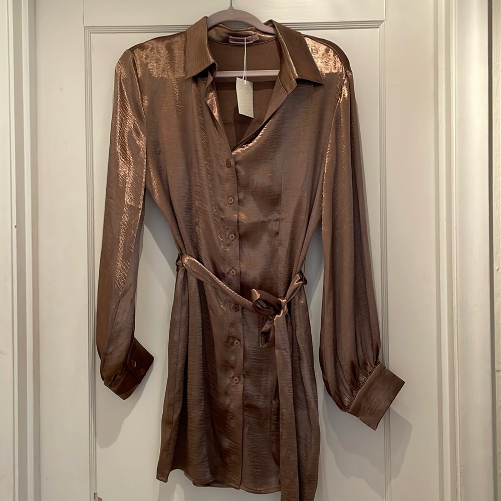 Skylar Rose Size Large bronze/brown dress satin look